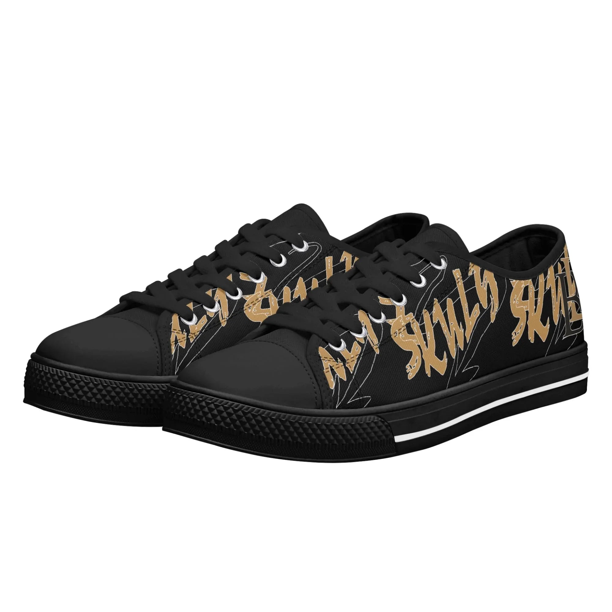 Skulyz Men’s Venom Black Low-Top Sneakers - Bloodline Streetwear LLC